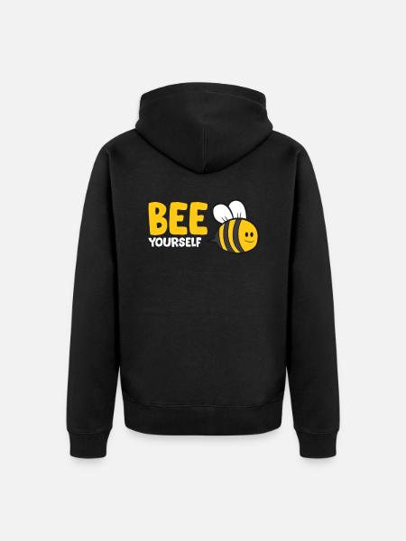 Bee Yourself Funny Bee - Unisex Premium Organic Zip Hoodie - black