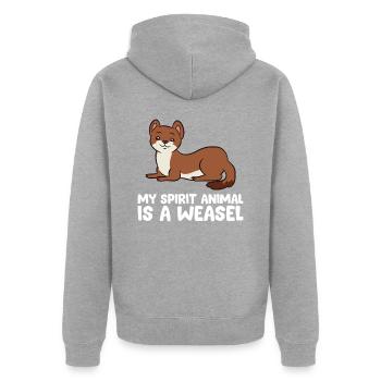 Drôles d’amants de belettes Mon animal spirituel est un - Veste à capuche bio Premium Unisexe - gris chiné - Dos - Nico (187cm)
