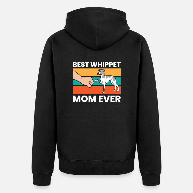 Mignon Whippet Meilleur Whippet-mère jamais - Veste à capuche bio Premium Unisexe - noir