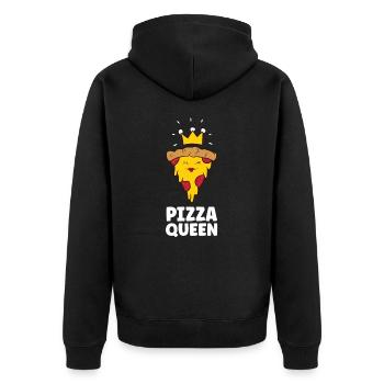 Pizza Queen Love Pizzas - Unisex Premium Organic Zip Hoodie - black - Back - Nico (187cm)