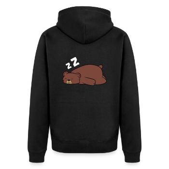 Tired Bear Pajama Love Bears - Unisex Premium Organic Zip Hoodie - black - Back - Nico (187cm)