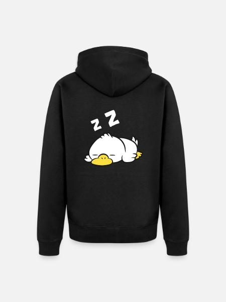 Tired Duck Pajama Love Ducks - Unisex Premium Organic Zip Hoodie - black