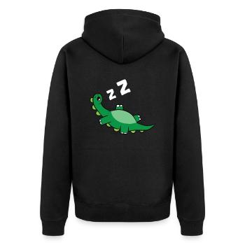 Müde Dinosaurier Pyjama Liebe Dinosaurier - Unisex Premium Bio Zip Hoodie - Schwarz - Hinten - Nico (187cm)