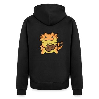 Tamarins barbus Guitare jouant du lézard Dragon barbu - Veste à capuche bio Premium Unisexe - noir - Dos - Nico (187cm)