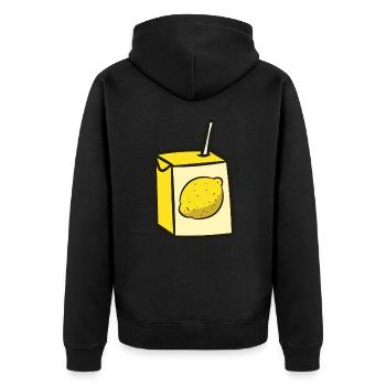 Lustiges Zitronen-Liebhaber-Zitronen-Getränk - Unisex Premium Bio Zip Hoodie - Schwarz - Hinten - Nico (187cm)