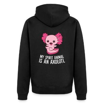 Mignon animal de compagnie Axolotl Mon animal spirituel est - Veste à capuche bio Premium Unisexe - noir - Dos - Nico (187cm)
