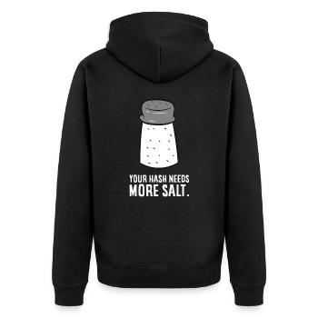 Lustige Cyber-Sicherheit IT-Sicherheitslehrerin - Unisex Premium Bio Zip Hoodie - Schwarz - Hinten - Nico (187cm)