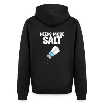 Drôle d’amoureux du sel Il a besoin de plus de sel - Veste à capuche bio Premium Unisexe - noir - Dos - Nico (187cm)