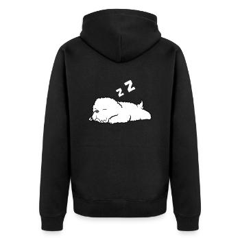 Mignon Bichon Frise Endormi Chien - Veste à capuche bio Premium Unisexe - noir - Dos - Nico (187cm)