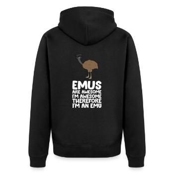 Les Emus sont fantastiques. Je suis fantastique, alors - Veste à capuche bio Premium Unisexe - noir - Dos - Nico (187cm)
