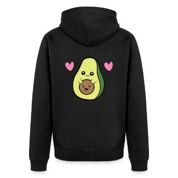 Avocado Mama Avocado Mom Love Avocados - Unisex Premium Organic Zip Hoodie - black - Back - Nico (187cm)
