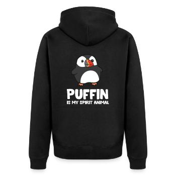 Le macareux est mon âme animal oiseau de mer - Veste à capuche bio Premium Unisexe - noir - Dos - Nico (187cm)