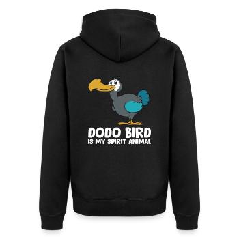 Dodo Vogel ist mein Seelentier Niedlicher Dodo - Unisex Premium Bio Zip Hoodie - Schwarz - Hinten - Nico (187cm)