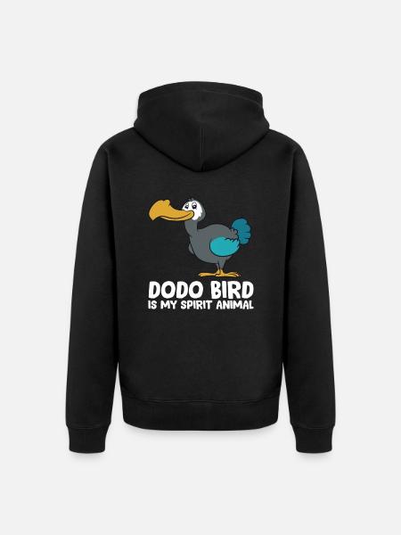 Dodo Vogel ist mein Seelentier Niedlicher Dodo - Unisex Premium Bio Zip Hoodie - Schwarz