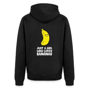 Juste une fille qui aime les bananes - Veste à capuche bio Premium Unisexe - noir - Dos - Nico (187cm)