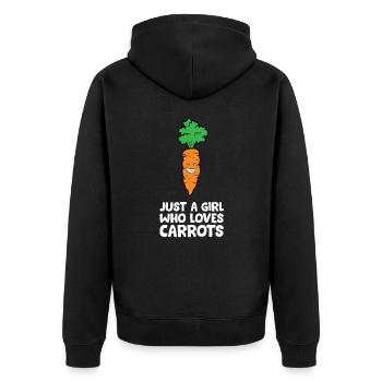 Just a Girl Who Loves Carrots - Unisex Premium Organic Zip Hoodie - black - Back - Nico (187cm)