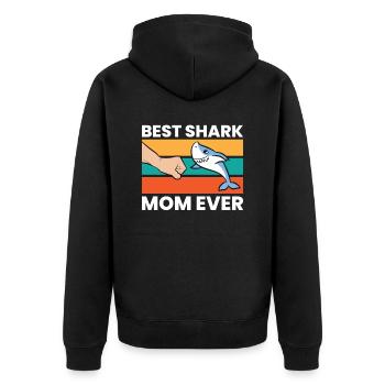 Shark Lover Mama Meilleure maman requin de tous les temps - Veste à capuche bio Premium Unisexe - noir - Dos - Nico (187cm)