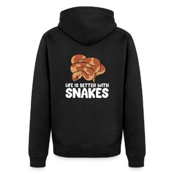 La vie des amoureux des serpents est meilleure avec les serpents - Veste à capuche bio Premium Unisexe - noir - Dos - Nico (187cm)