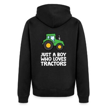 Juste un garçon qui aime les tracteurs - Veste à capuche bio Premium Unisexe - noir - Dos - Nico (187cm)