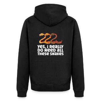 Corn Snake Owner Yes I Really Do Need All These - Unisex Premium Organic Zip Hoodie - black - Back - Nico (187cm)