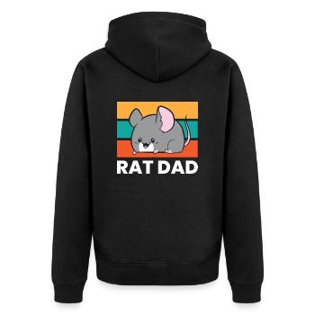 Rat Dad Pet Rat Owner Rat Papa Cute Rats - Unisex Premium Organic Zip Hoodie - black - Back - Nico (187cm)