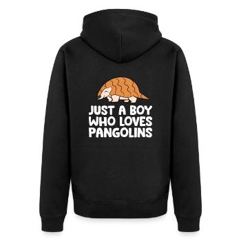 Juste un garçon qui aime les pangolins - Veste à capuche bio Premium Unisexe - noir - Dos - Nico (187cm)
