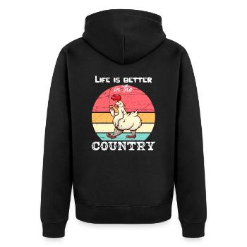 La vie est meilleure dans le pays I agriculteur agriculteur - Veste à capuche bio Premium Unisexe - noir - Dos - Nico (187cm)