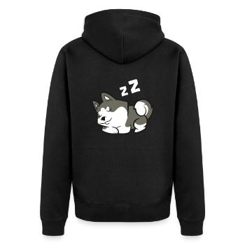 Lazy Husky Dog Sleeping Siberian Husky - Veste à capuche bio Premium Unisexe - noir - Dos - Nico (187cm)