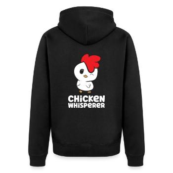 Poulet Élevage Coq Poulet Poulet Chuchoteur - Veste à capuche bio Premium Unisexe - noir - Dos - Nico (187cm)