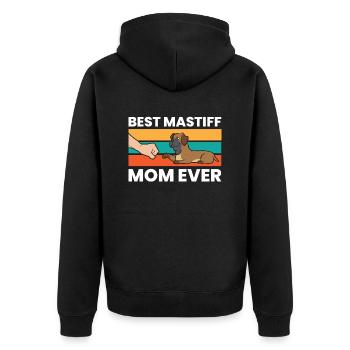 Cane Corso Beste italienische Dogge Mama aller - Unisex Premium Bio Zip Hoodie - Schwarz - Hinten - Nico (187cm)