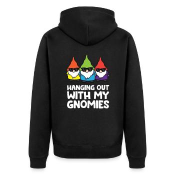 Accrocher avec mes gnomies drôle de gnome de jardin - Veste à capuche bio Premium Unisexe - noir - Dos - Nico (187cm)