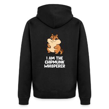 Funny Chipmunk Whisperer I Am The Chipmunk - Unisex Premium Organic Zip Hoodie - black - Back - Nico (187cm)