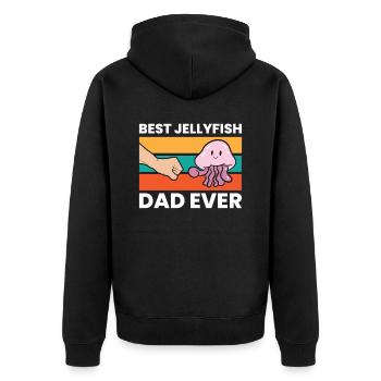 Der beste Quallen-Vater aller Zeiten - Unisex Premium Bio Zip Hoodie - Schwarz - Hinten - Nico (187cm)