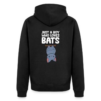 Juste un garçon qui aime les chauves-souris - Veste à capuche bio Premium Unisexe - noir - Dos - Nico (187cm)