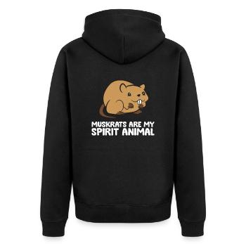 Les rats musqués sont mon animal d’âme - Veste à capuche bio Premium Unisexe - noir - Dos - Nico (187cm)
