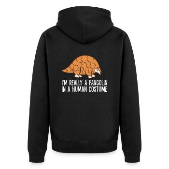 Je suis vraiment un pangolin dans un amour de costume humain - Veste à capuche bio Premium Unisexe - noir - Dos - Nico (187cm)