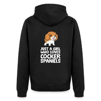 Just a Girl Who Loves Cocker Spaniels - Unisex Premium Organic Zip Hoodie - black - Back - Nico (187cm)