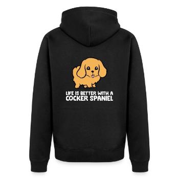 La vie est meilleure avec un cocker épagneul - Veste à capuche bio Premium Unisexe - noir - Dos - Nico (187cm)