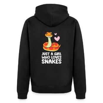 Just a Girl Who Loves Snakes Cute Snake - Unisex Premium Bio Zip Hoodie - Schwarz - Hinten - Nico (187cm)
