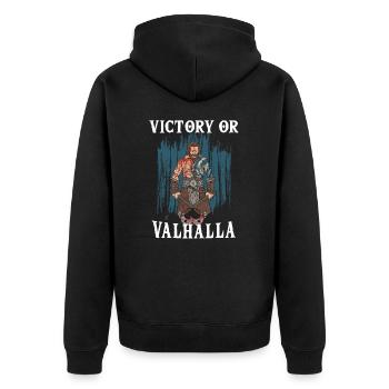 Victoire ou Valhalla Viking Warrior - Veste à capuche bio Premium Unisexe - noir - Dos - Nico (187cm)
