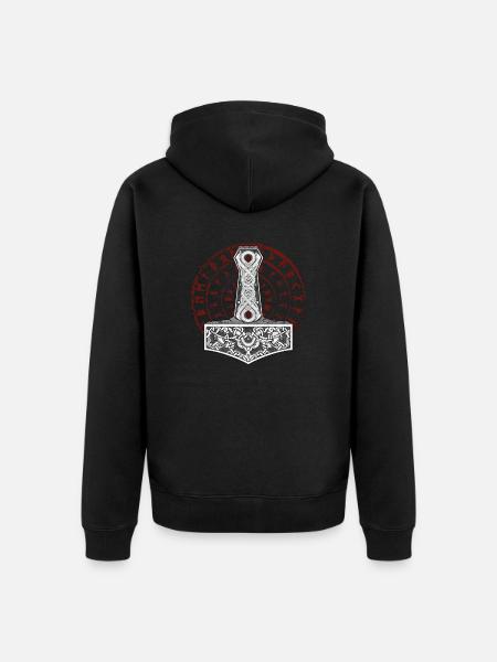 Marteau Viking Mjolnir - Veste à capuche bio Premium Unisexe - noir