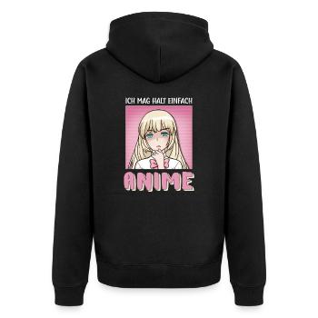J’aime juste anime kawaii girl - Veste à capuche bio Premium Unisexe - noir - Dos - Nico (187cm)