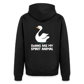 Les cygnes sont mon âme animale Funnier - Veste à capuche bio Premium Unisexe - noir - Dos - Nico (187cm)