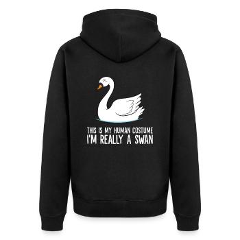 C’est mon costume humain, je suis vraiment un cygne - Veste à capuche bio Premium Unisexe - noir - Dos - Nico (187cm)