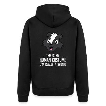 C’est mon costume humain, je suis vraiment une mouffette - Veste à capuche bio Premium Unisexe - noir - Dos - Nico (187cm)
