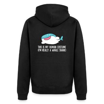 Das ist mein menschliches Kostüm Ich bin wirklich - Unisex Premium Bio Zip Hoodie - Schwarz - Hinten - Nico (187cm)