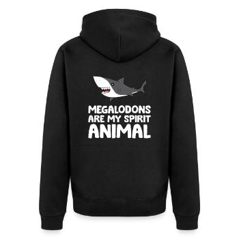 Megalodons Are My Spirit Animal Megalodon Shark - Unisex Premium Organic Zip Hoodie - black - Back - Nico (187cm)
