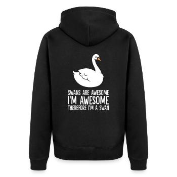 Les cygnes sont géniaux. Je suis génial Donc je suis un - Veste à capuche bio Premium Unisexe - noir - Dos - Nico (187cm)