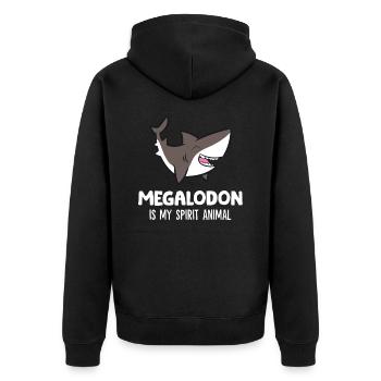 Megalodon Is My Spirit Animal Cute Megalodon Shark - Unisex Premium Organic Zip Hoodie - black - Back - Nico (187cm)