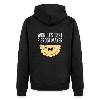 Polish Pierogi Maker World's Best Pierogi Maker - Unisex Premium Organic Zip Hoodie - black - Back - Nico (187cm)